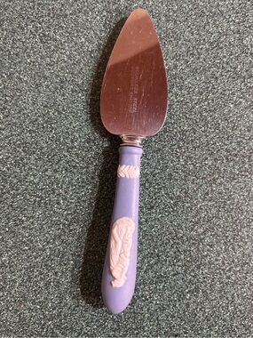 Vintage Prill Sheffield England Pastry Server Wedgwood Blue Jasperware Handle